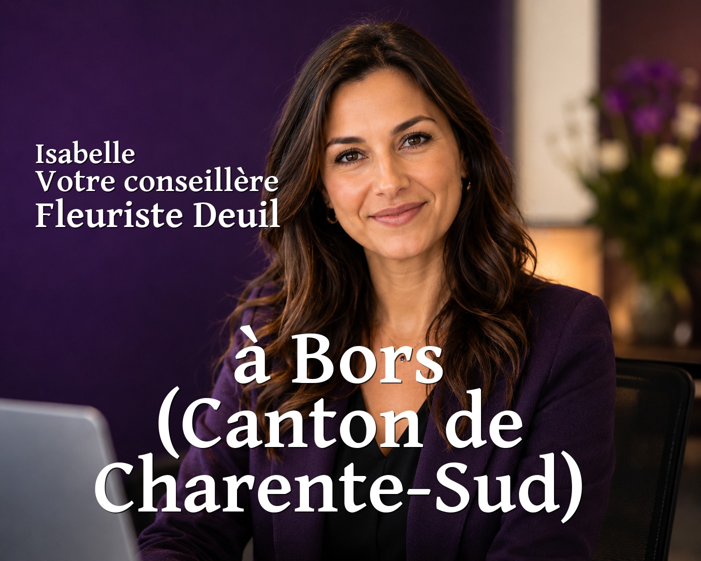Isabelle, votre conseillère Fleuriste Deuil à Bors (Canton de Charente-Sud)